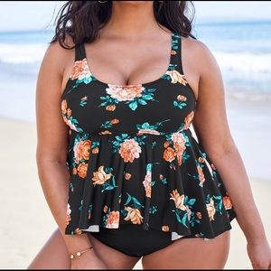 Cupshe Floral Peplum Tankini